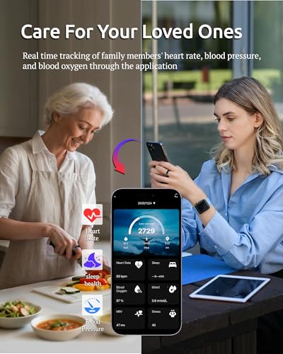 Image of Smart Ring for Women & Men with Display, Health Ring with Heart Rate, Sleep Monitor, IP68 Waterproof Fitness Ring, Fitness Tracker Ring, No APP Fee for iPhone and Android (Black, 9#)