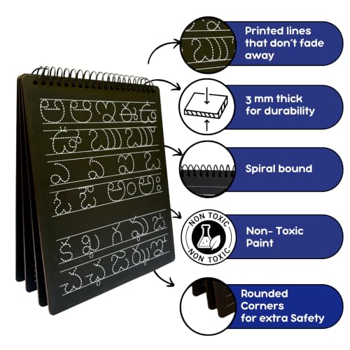 Image of Berrybee 8-in-1 Montessori-Inspired Pre-Writing Board | Tracing Board for Akshar, Vowels, Consonants & Patterns | Reusable Handwriting Practice for Kids Age 2-6 | Educational & Durable (Telugu)
