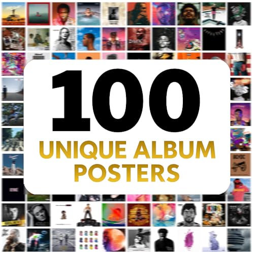 100 Unique Album Covers Square Printed Photos Album Cover Collage Kit Music Posters for Room Aesthetic Album Cover Art Posters Wall Posters.