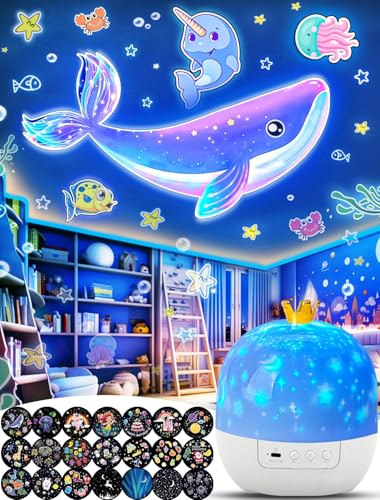 21 映画ゲーム、子供用ナイトライトプロジェクター、天井ナイトライトプロジェクター、スターギャラクシープロジェクター 360°回転調光機能付き 子供用 赤ちゃん 誕生日 クリスマス（Amazon）