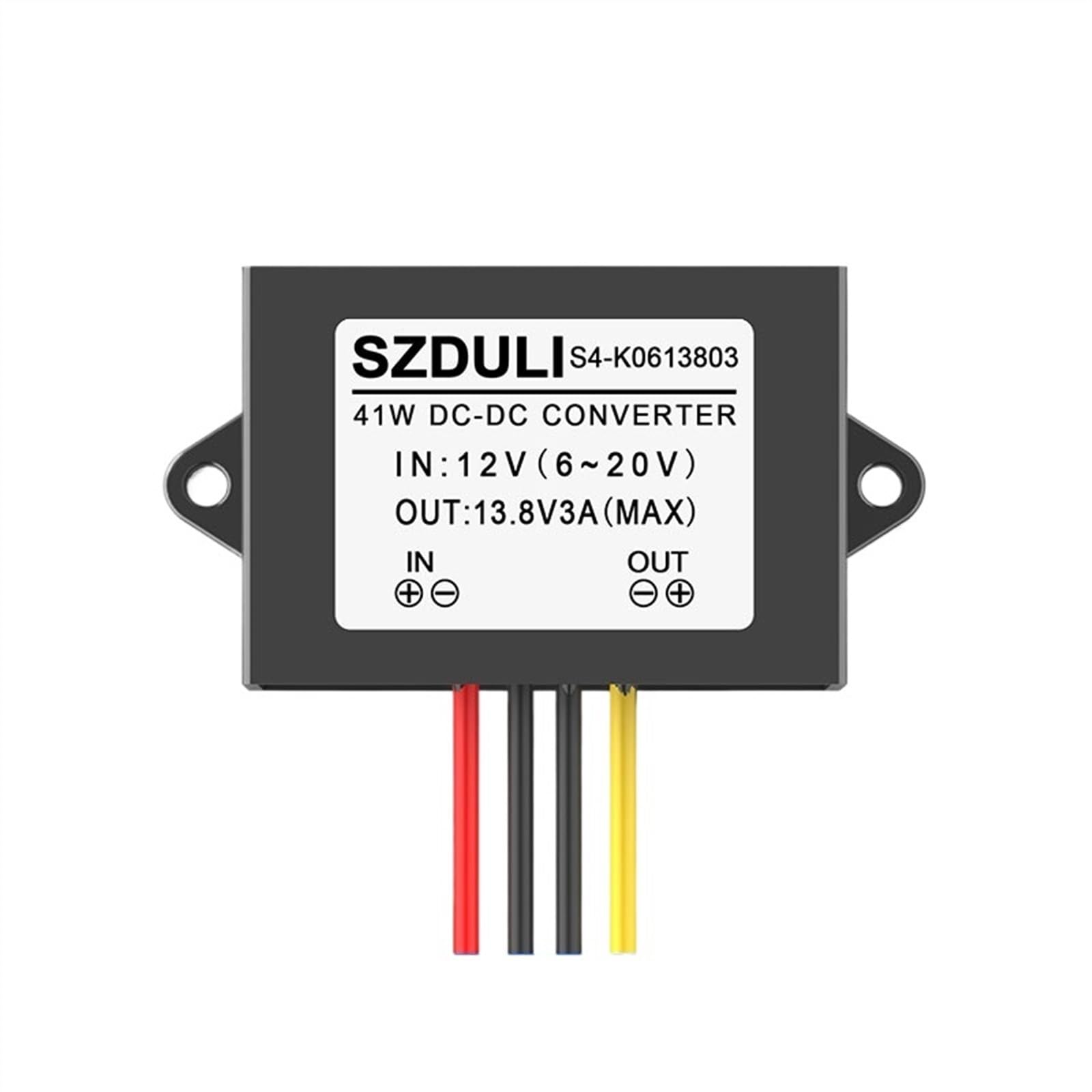 6-20V to 13.8V Buck-Boost Power Supply Module 12V to 13.8V DC Regulated Power Converter Waterproof(6-20V to 13.8V 3A)