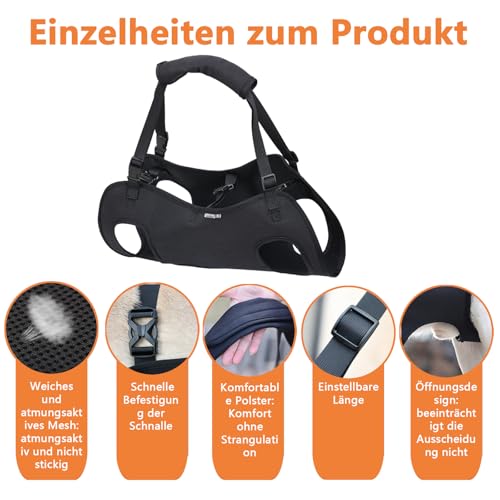 Tragehilfe Hund Groß, Tragegeschirr Hunde Hebegeschirr, Tragehilfe Hund Treppe für Behinderte, Verletzte oder Ältere Hunde (L)