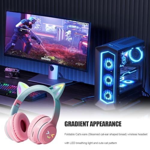 Casque de jeu avec oreilles de chat sans fil pour le streaming - 7