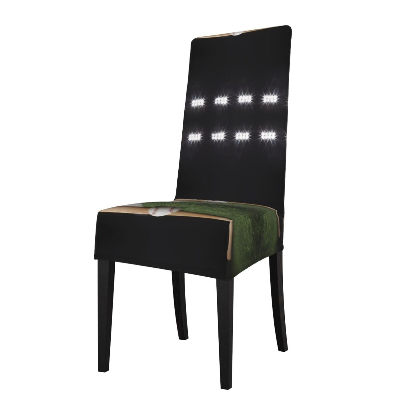 HJFCZH Baseball Sports Field Prints Dining Chair Throw Covers – Stretchable Polyester-Spandex Fabric for Elegant Home & Event Decor - Universal Fit & Easy Care