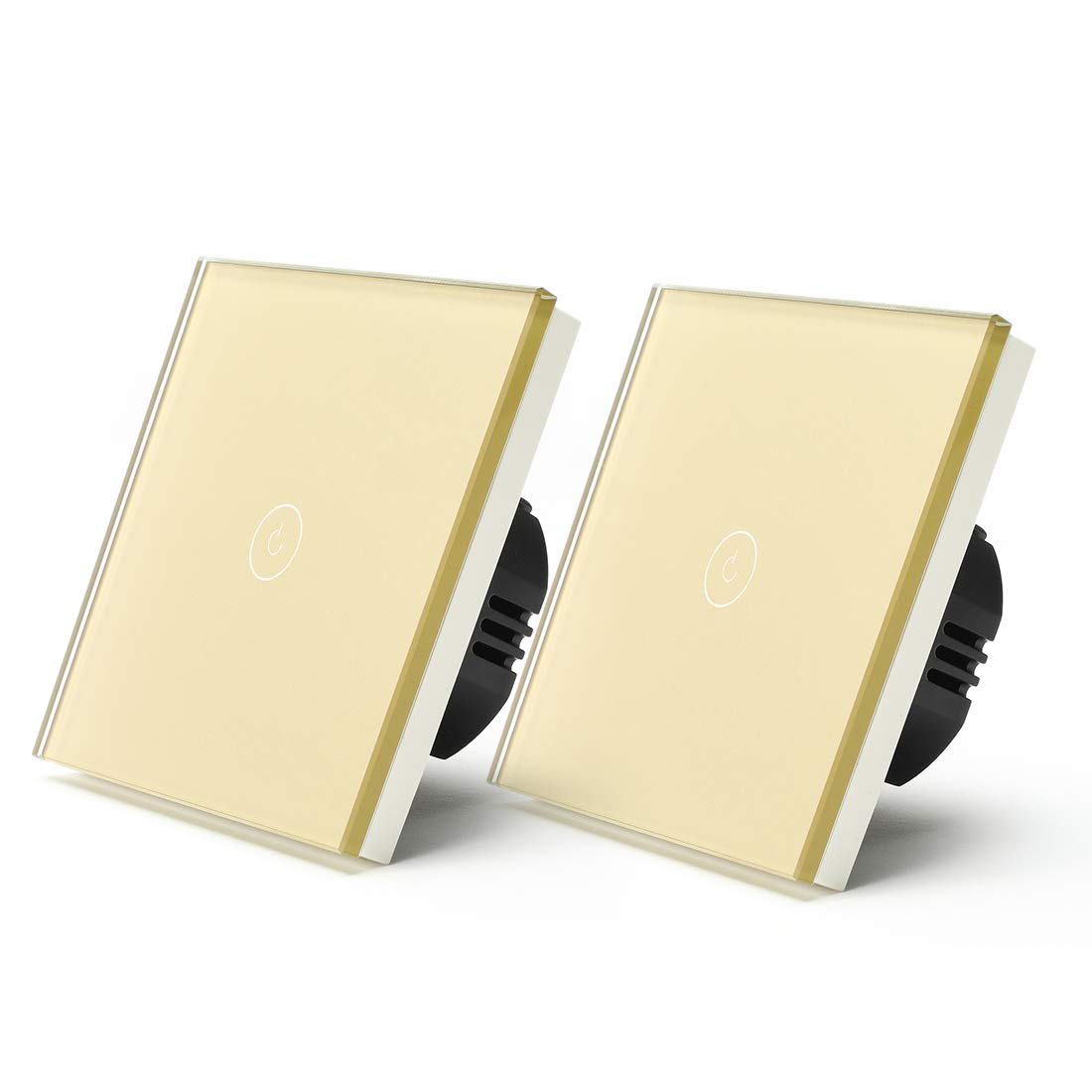 Interruptor Tactil, Interruptor Tactil Pared 2pack Light Touch Interruptor 1 Ganda 1/2/3 Way Smart Wall Interruptores Interruptores inalámbricos Interruptores de inicio inteligente 3 Posiciones(Gold)
