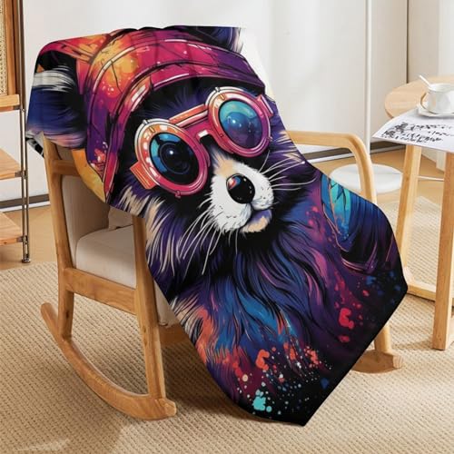 Couverture légère en polaire panda 180x200cm pour lit et canapé