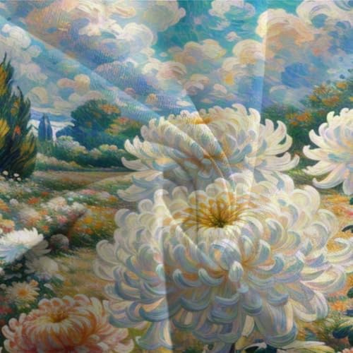 Housse de couette microfibre douce chrysanthème 3D lit 260x220 cm - 7