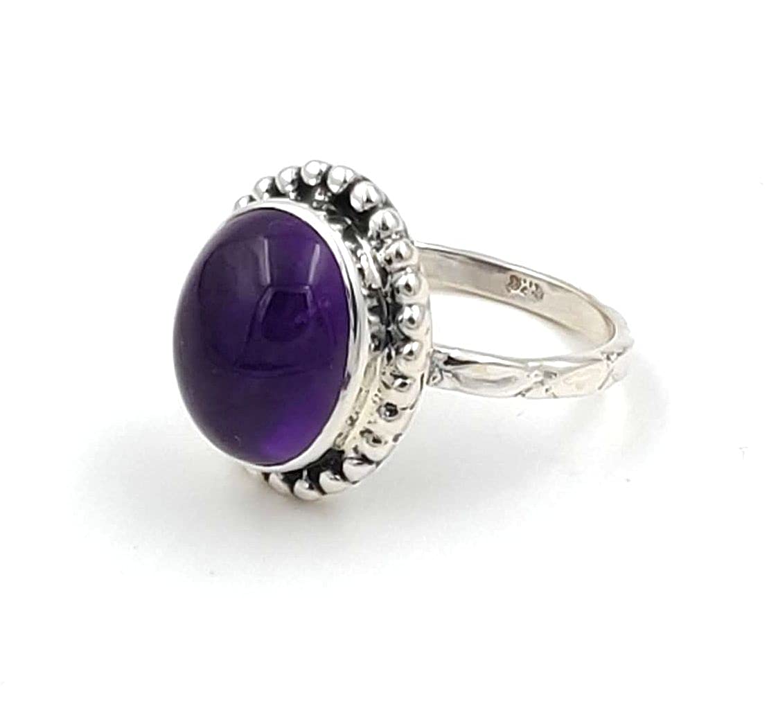 Amethyst-Stein-Silberring 925 Sterling Silber für Frauen
