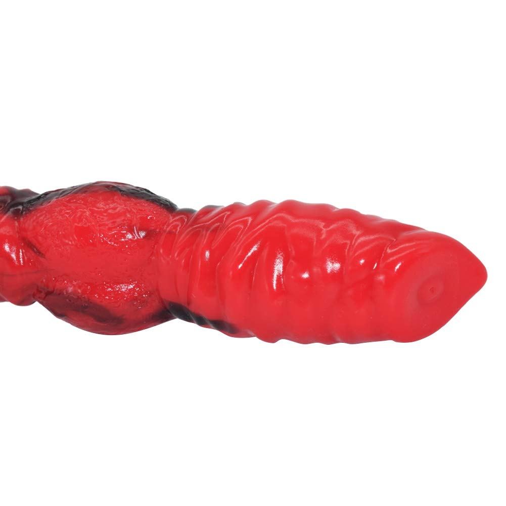 Dildo realistico, Dildo animale in silicone liquido da 17,6 cm Dildo per cani Dildo classico con forte ventosa e nodo spesso, plug anale del pene flessibile Dildo anale per donne coppie uomini Roluck