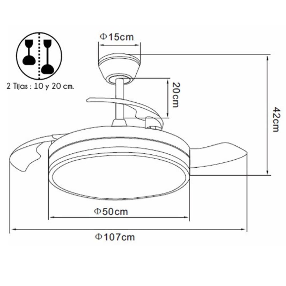 NARVI Ventilador de Techo Mimbre Haya Crema NERJA 7939 WDNL | Ø107 cm, Luz LED Regulable, Motor DC Silencioso de Bajo Consumo, Mando Incluido, 3 Aspas Retráctiles