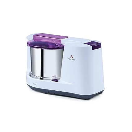 Amirthaa Aura 150W Table Top Wet Grinder, ABS Body, 2L Stainless Steel Drum, Grinding Time 15-20 Mins, 5 Yr Warranty (Purple)