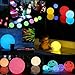 LOFTEK LED Pool Lights That Float - 8-inch Globe Lamp Rechargeable - 16 RGB Lamp with Handle & Remote, Waterproof Lamps for Outdoor Yard Decor, Smart Orb Light for Bedroom, 1-Unit