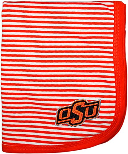 Image of Creative Knitwear Oklahoma State University OSU Striped Baby and Toddler Blanket