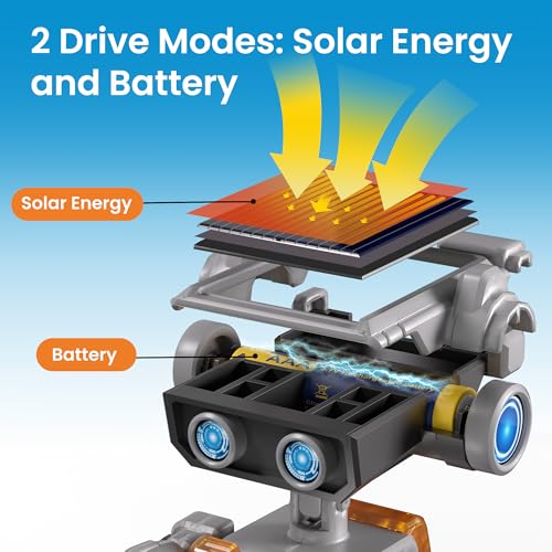 aohu solar robot building kit stem gift for boys aged 8-13 diy 15-in-1 educational science building toy solar or battery powered robotic set for children birthday with 212 pieces