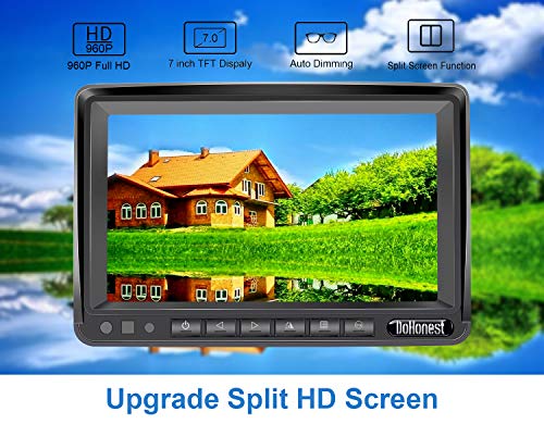 DoHonest S36 HD Digital Wireless Backup Camera with 7 Inch Monitor 2021 Newest Version High-Speed Rear View Observation System for RVs,Trucks,Trailers,5th Wheels Stable Signal IR Night Vision