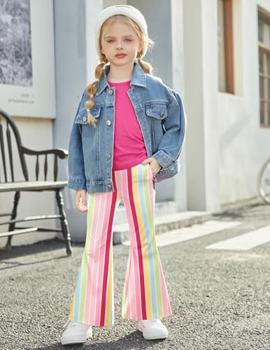 Image of Arshiner Toddler Girl Clothes 2 Piece Outfits Side Adjustable Drawstrings Tank Tops and Flare Leggings Pant Set