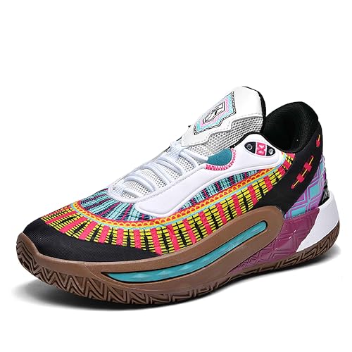 Image of Men's High-Top Basketball Shoes Anti-Slip and Wear-Resistant Soles Running Shoes Graffiti Design Fashionable Sports Shoes