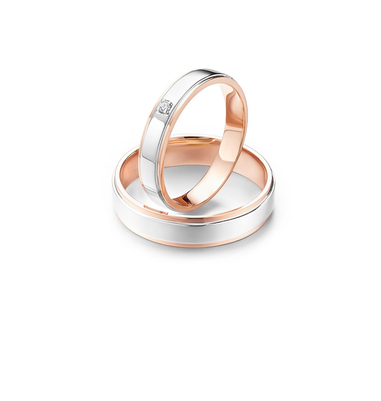 Wycian Anillo de Promesa Hombre Anillo Mujer Plata Oro Rosa Oro Blanco Y Oro Amarillo de 18 Quilates Polaco Talla 23,5 Sólido No Chapado Popular para Esposa Año Nuevo Joyas