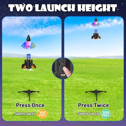 image for Ovaasy Rocket Launcher for Kids, 200 ft Self Launching Motorized Rocke