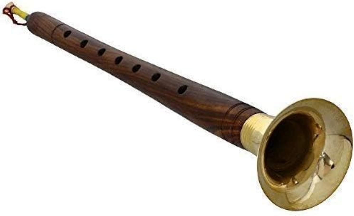 Sheesham naturale indiano tradizionale palissandro ottone Shell Shehnai/Shenai per principianti ed esperienze entrambi, confezione da 1 Shehnai (lunghezza - 45,7 cm)