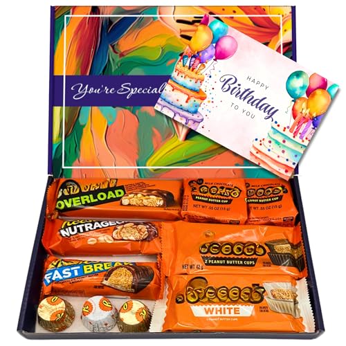 Benerry Chocolate Gift Box Hamper - 10 Treats Birthday Gift - Peanut Butter Sweet Box of Chocolates