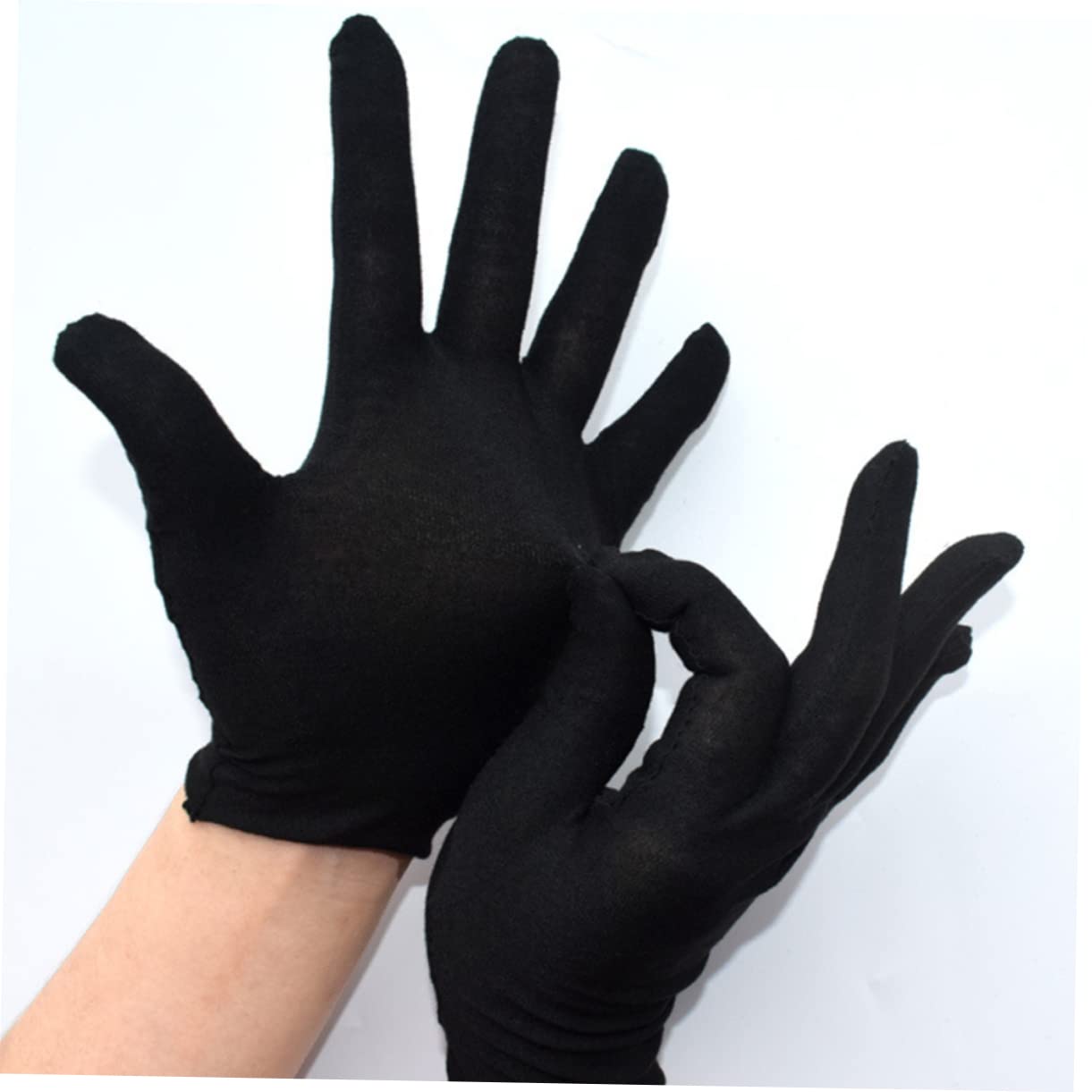 Didiseaon Guantes 12 Pares de Trabajo Negro de Algodón para Jardinería