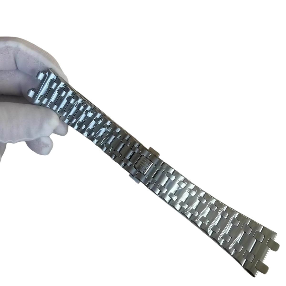 Stal Nierdzewna Pasek do Zegarka Bransoleta Metalowa 26mm Zintegrowane Wcięcie Szczotkowane Polerowane Pełne Ogniwa Wytrzymałe for AP Royal Oak 15400