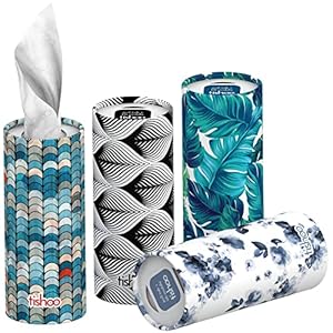 tishoo Ultra Silky Luxury Tissues | Super Soft 4-ply with Moisturiser | for Car Cup Holders, Home & Travel | 4 Tubes in…