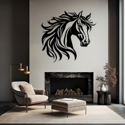 Décoration murale en métal tête de cheval pour un style western authentique