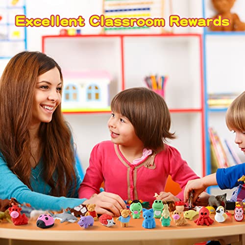 40Pcs Animal Erasers Desk Pets For Kids Assembled Eraser 3D Puzzle Erasers Classroom Prizes,Class Pets,Party Favors #TOP4