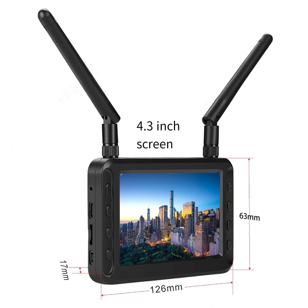 4.3 Pulgadas 5.8G FPV DVR Monitor Pantalla LCD 800x480 FPV Receptor Monitor Receptor Dual para RC FPV Drone Quadcopter