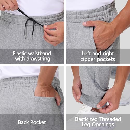 JWM Men's Cotton Sweatsuits - Full Zip Sweat Shirts & Jogging Track Athletic Running Loungewear Casual Suits 2 Piece Set3