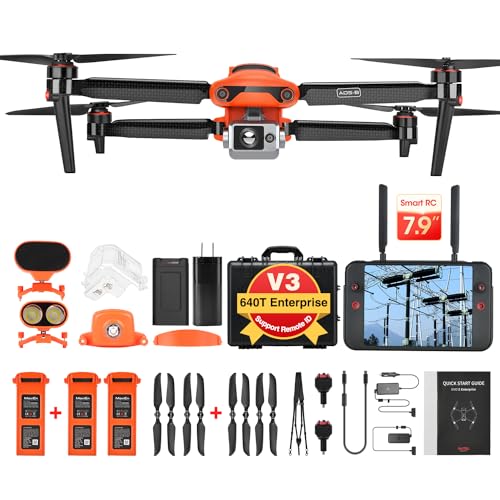 Autel Robotics EVO II Dual 640T Enterprise V3, 640*512 30Hz T~hermal&8" RYYB CMOS Sensor,10 Color Schemes, 4X lossless Zoom, 42 Min,15KM Transmission, Support Remote ID,w/Strobe/Spotlight/ Loudspeaker : Industrial & Scientific