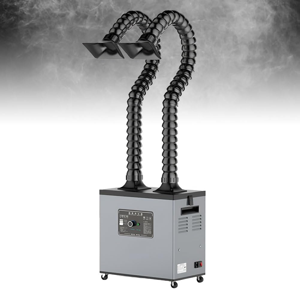 Pochłaniacz dymu 200 W, wentylator do lutowania, regulowana objętość powietrza, niski poziom hałasu, bezszczotkowy silnik prądu stałego, do domowych prac spawalniczych i stacji