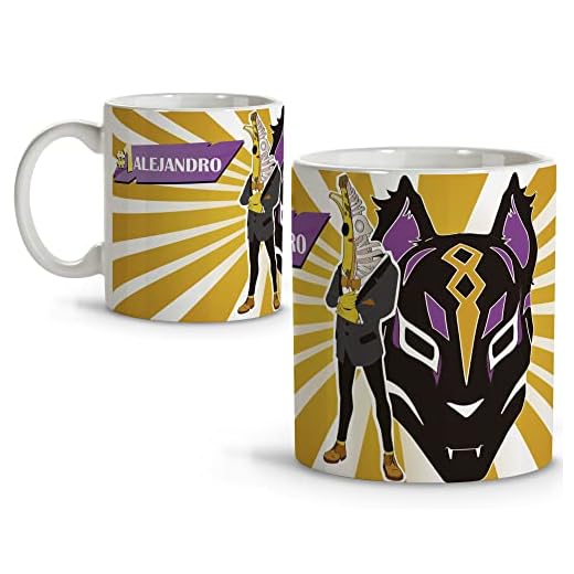 LolaPix Taza Personalizada. Taza FortniteTaza Friki. Regalos Personalizados. Taza Cerámica. Con Nombre. BANANA FORTNITE