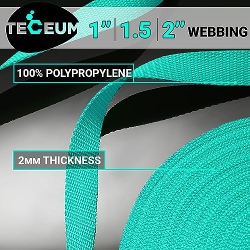 Image of TECEUM 3 /4 inch & 5 /8 inch & 1 inch & 1.5 inch & 2 inch Webbing - 10 25 50 Yards - 40+ Colors - Heavy Duty 1 Inch 1.5 Inch 2 Inch Backpack Straps - Webbing for Outdoors Indoors Crafting DIY