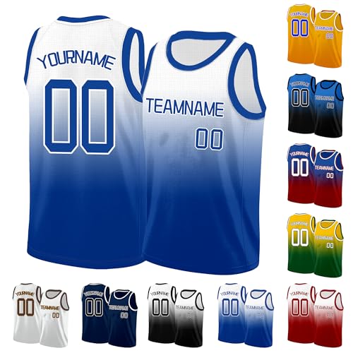 Image of Custom Basketball Jersey for Men - Personalized Name & Number, Embroidered or Printed, Athletic Shirt for Kids, Boys & Youth