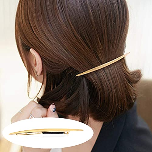 CHIMERA Alloy Hair Clips Gold-plated Hairpin Strip Shape Barrettes Side Clips for Women Girls