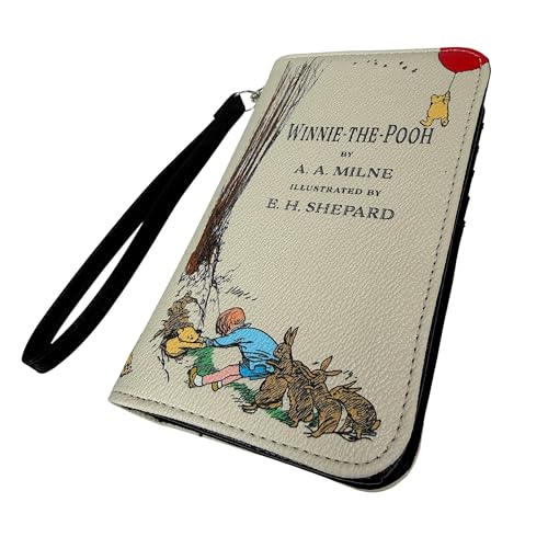 Image of Women's Bifold Wallet Winnie the Pooh Book Wristlet, Beige 7 Inch