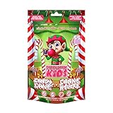 Bubblegum Kids Elf Candy Cane Sugar Free Gum | Sugarless Gum with Xylitol | Vegan, Low Calorie Candy Alternative for Kids & Adults | Christmas Theme | Resealable Bag, 55 Pieces Per Pack, 1 Pack