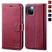 Produktbild OCASE iPhone 11 Pro Hülle Handyhülle [Premium Leder] [Standfunktion] [Kartenfach] [Magnetverschluss] Tasche Flip Case Etui Schutzhülle Schlanke Leder klapphülle für iPhone 11 Pro Cover Burgundy