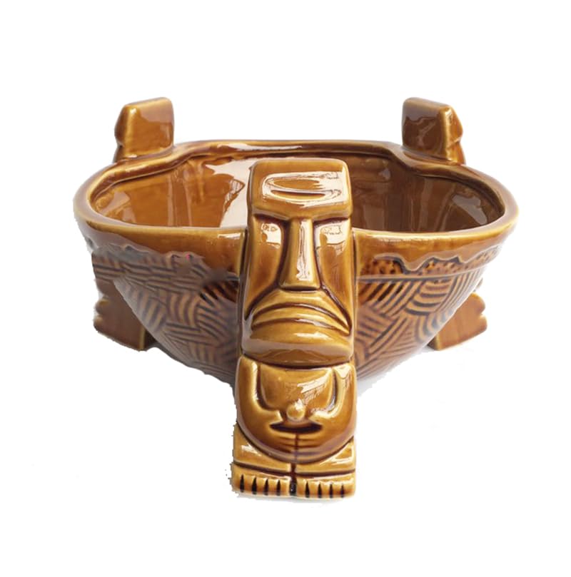 NEMAA Tiki-Becher Totems Cup Punch Bowl Bowl Becher (Color : Green, Size : 1L)