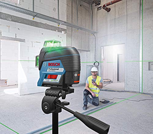 Bosch Gll3-330Cg 200Ft 360-Degree Green Beam Three-Plane Self-Leveling & Alignment-Line Laser With (1) 12V Max Lithium-Ion 2.0 Ah Battery & Battery Charger, Bm1 Positioning Device & Hard Carrying Case #TOP7