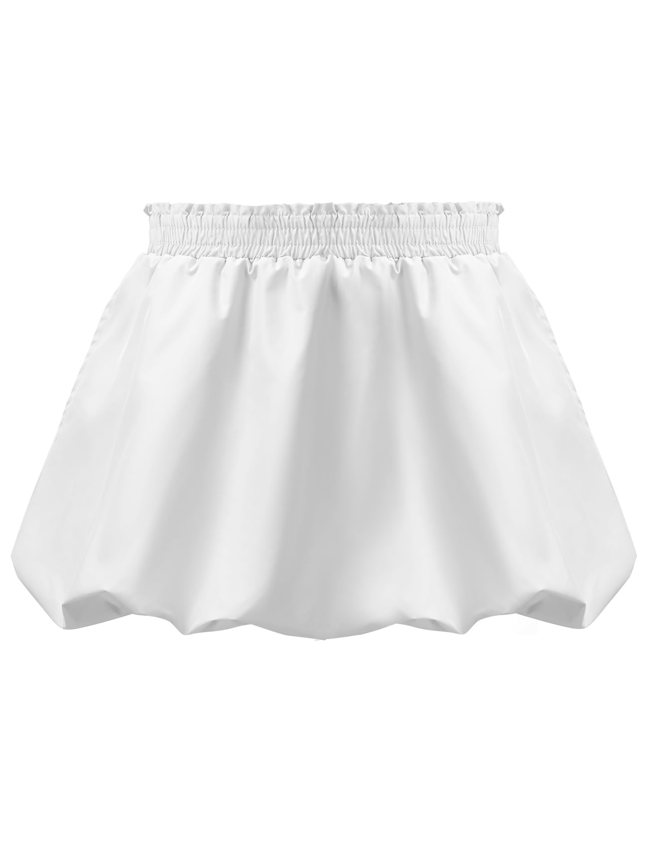 COZYPOIN Faldas de burbujas para niñas, bohemias, elásticas, de cintura alta, con volantes, pantalones cortos de globo con bolsillos para 5-14 años