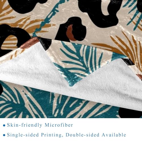 Couverture microfibre léopard grand confort toucher velours doux
