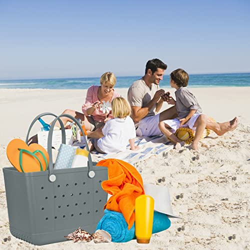 Image of Beach Bag X Large Rubber Tote Bag, Waterproof Washable Open for Women Croc Bag Hand Bag for Beach Pool Yoga