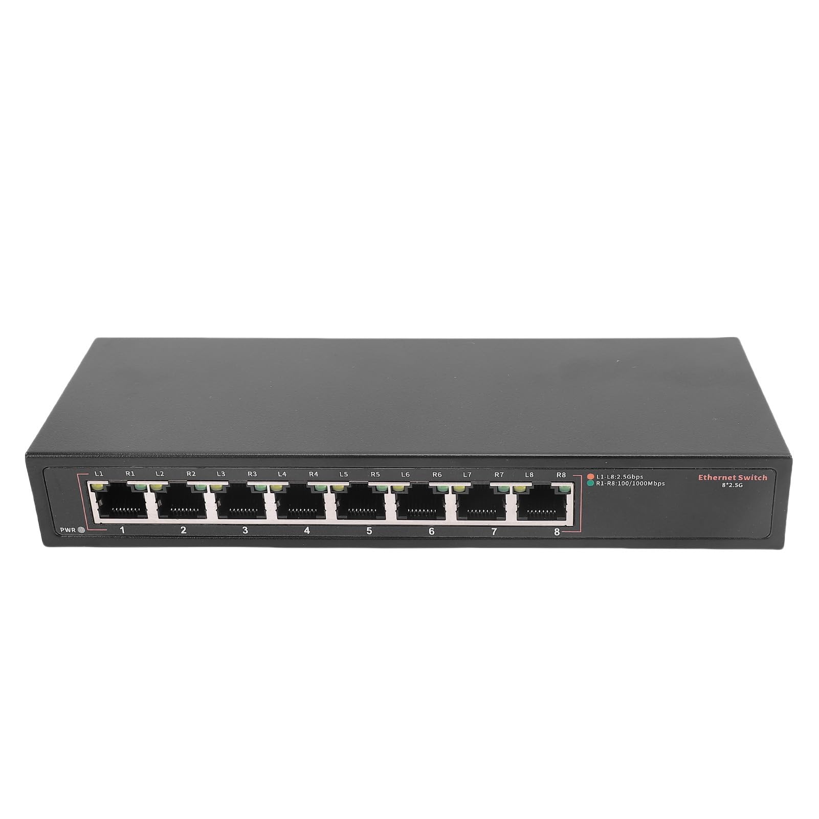 Garosa Switch Ethernet Gigabit de 8 Portas 2,5 G, Switch de Rede Multi Gigabit de