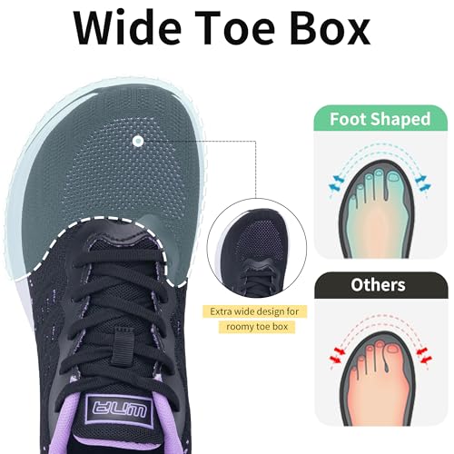 MEHOTO Women Wide Toe Box Walking Shoes Athletic Tennis Shoes Orthotic Running Fashion Sneakers for Gym Jogging Workout, Size 6-112