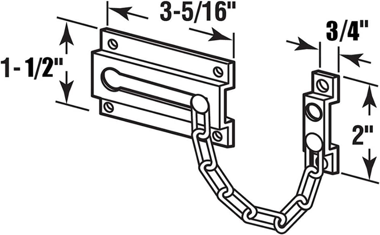 Lucchetto A Catena Di Sicurezza for Porta In Acciaio | Lucchetto a catena di sicurezza in nichel satinato for porte interne e patio
