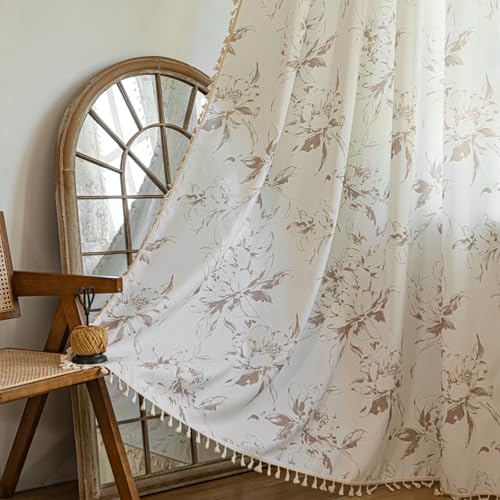 ENJOYBRIDAL Rideaux Floral 84 Po Chambre Boho